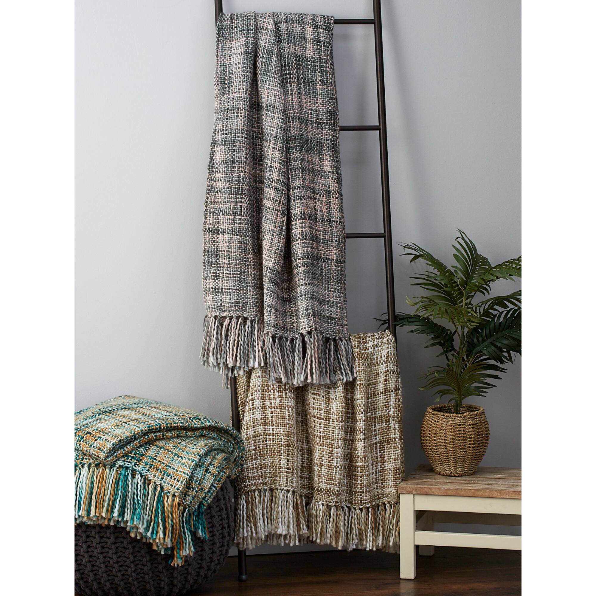 Variegated Gray Acrylic Throw